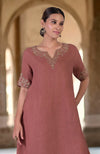Chutney Marori Embroidered Linen Kurta Set