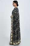 Masterpiece Midnight Blue Parsi Gara Hand Embroidered Saree