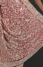 Masterpiece Red Parsi Gara Hand Embroidered Saree
