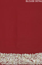 Masterpiece Red Parsi Gara Hand Embroidered Saree