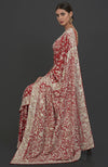 Masterpiece Red Parsi Gara Hand Embroidered Saree
