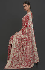 Masterpiece Red Parsi Gara Hand Embroidered Saree