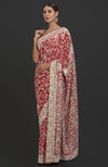 Masterpiece Red Parsi Gara Hand Embroidered Saree
