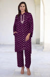 Plum Handcrafted Bandhej Embroidered Co-Ord Set