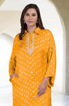 Turmeric Yellow Handcrafted Bandhej Embroidered Co-Ord Set