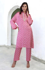 Turmeric Yellow Handcrafted Bandhej Embroidered Co-Ord Set