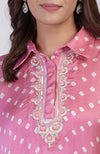 Charm Pink Handcrafted Bandhej Embroidered Co-Ord Set