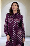 Plum Handcrafted Bandhej Embroidered Co-Ord Set