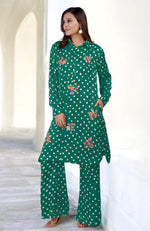 Turmeric Yellow Handcrafted Bandhej Embroidered Co-Ord Set