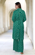 Emerald Green Handcrafted Bandhej Embroidered Co-Ord Set