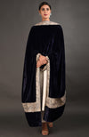 Midnight Blue Kashmiri Tilla Embroidered Dupatta Shawl