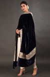 Midnight Blue Kashmiri Tilla Embroidered Dupatta Shawl