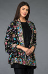 Black Parsi Gara Pure Pashmina Shawl