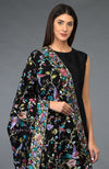 Black Parsi Gara Pure Pashmina Shawl