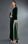 Kashmir Inspired Silver Tilla Embroidered Emerald Green Suit