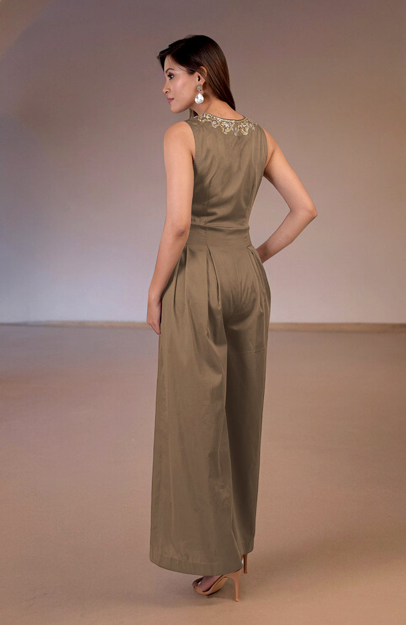 Brownie Gold Tilla Hand Embroidered Jumpsuit