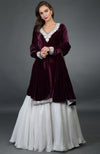Noor Silk-Velvet Tilla Embroidered Kurta with Skirt and Dupatta