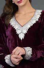 Noor Silk-Velvet Tilla Embroidered Kurta with Skirt and Dupatta