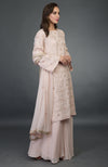 Nude Pink- Rose Gold Gota Patti Work Suit With Dupatta