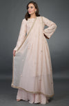 Nude Pink- Rose Gold Gota Patti Work Suit With Dupatta