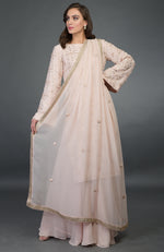 Nude Pink- Rose Gold Gota Patti Work Suit With Dupatta