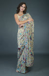 Masterpiece Fawn Parsi Gara Hand Embroidered Saree