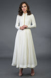 Ivory Pure Georgette/ Pure Crepe/ Pure Silk Anarkali Suit