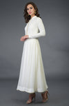 Ivory Pure Georgette/ Pure Crepe/ Pure Silk Anarkali Suit