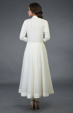 Ivory Pure Georgette/ Pure Crepe/ Pure Silk Anarkali Suit