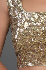 Gold Sequin & Zardozi Hand Embroidered Blouse