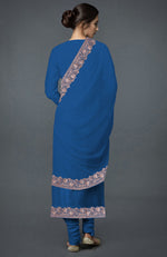 Imperial Blue Kashmiri Tilla Embroidered Suit