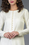 Ivory-Gold Pure Silk/ Pure Crepe/ Pure Georgette Suit