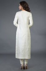 Ivory-Gold Pure Silk/ Pure Crepe/ Pure Georgette Suit