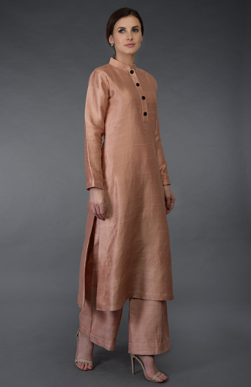 Pressed Rose Raw Silk/ Silk/ Crepe/ Georgette Suit