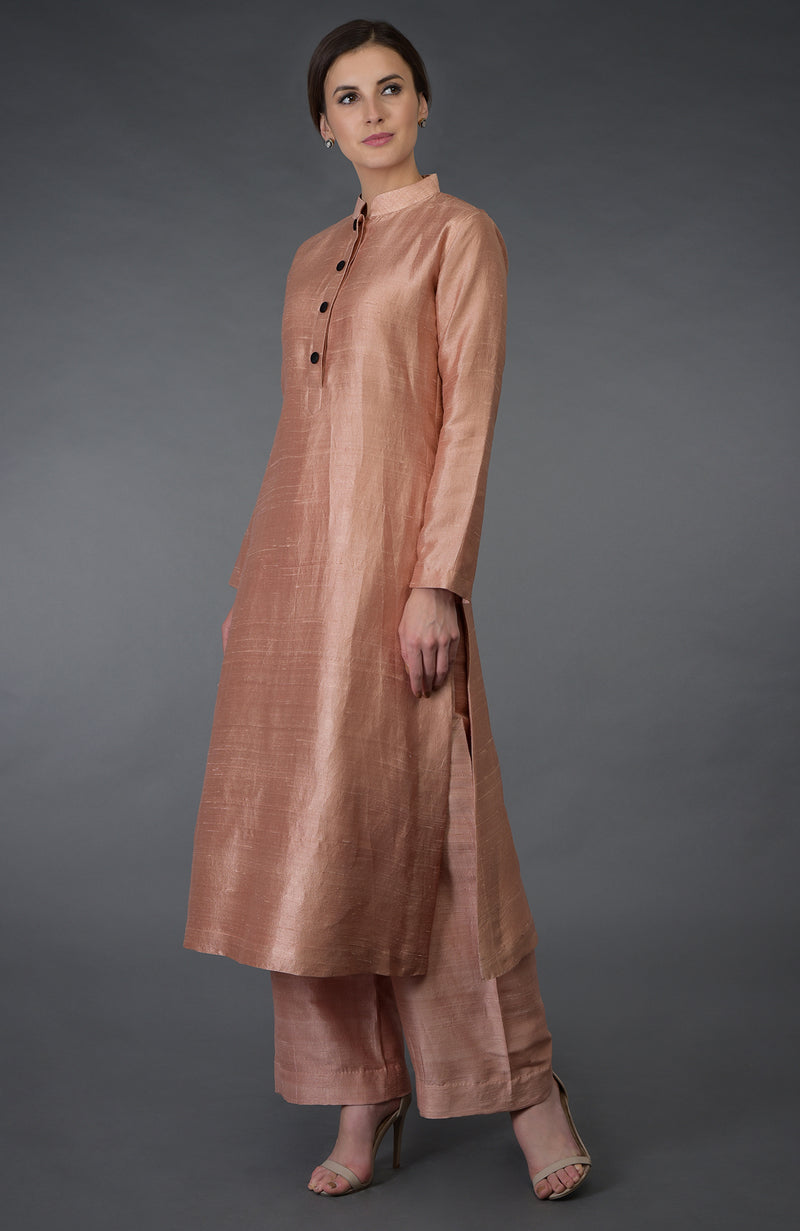 Pressed Rose Raw Silk/ Silk/ Crepe/ Georgette Suit