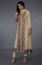 Lemon Chiffon Parsi Gara Embroidered Suit