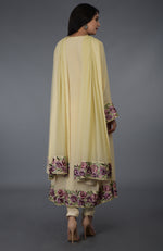 Lemon Chiffon Parsi Gara Embroidered Suit