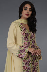 Lemon Chiffon Parsi Gara Embroidered Suit