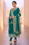 Proud Peacock Gold Kashmiri Tilla & Zardozi Hand Embroidered Kurta Set