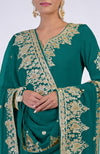 Proud Peacock Gold Kashmiri Tilla & Zardozi Hand Embroidered Kurta Set