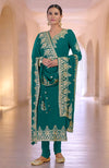 Bright Rose Gold Kashmiri Tilla & Zardozi Hand Embroidered Kurta Set