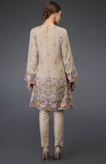 Beige Parsi Embroidered Tunic Suit