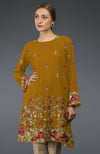 Dijon Mustard Parsi Embroidered Tunic Suit