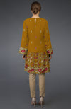 Dijon Mustard Parsi Embroidered Tunic Suit
