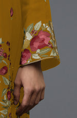 Dijon Mustard Parsi Embroidered Tunic Suit