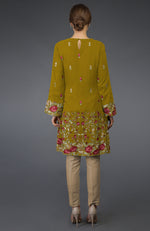 Mustard Parsi Embroidered Tunic Suit