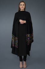 Black Kani Art Embroidered Dupatta with Suit