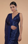 Sapphire Blue Sequin Embroidered Sharara Set