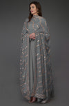 Grey Gota Patti and Kasab Zari Hand Embroidered Dupatta