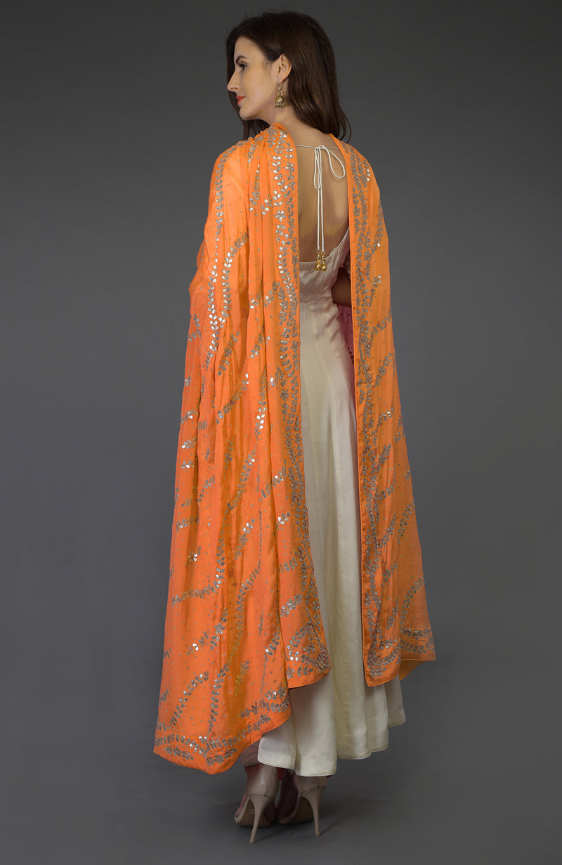 Mango Mojito Gota Patti & Zari Hand Embroidered Dupatta